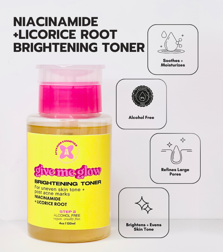 Niacinamide + Licorice Root Brightening Toner - AYVA DIOR COSMETICS 